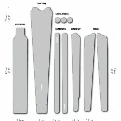 Dyedbro Kit Di Protezione Del Telaio Gravel Trasparente - Bianco Lucido