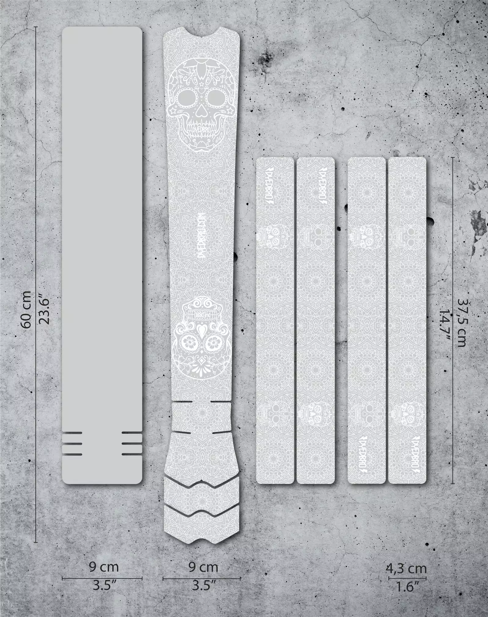 Dyedbro Kit Di Protezione Del Telaio - Día De Muertos - Bianco Opaco 3 Dyedbro Kit Di Protezione Del Telaio - Día De Muertos - Bianco Opaco