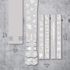 Dyedbro Kit Di Protezione Del Telaio Per Bici Elettriche Old School Tattoo - Bianco Opaco